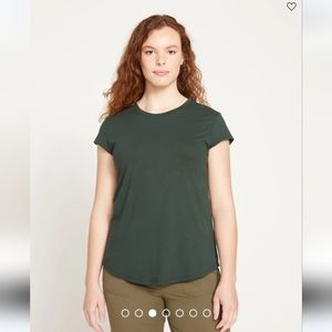 Universal Standard size XS Ashley cap sleeve Tee in Forest Green